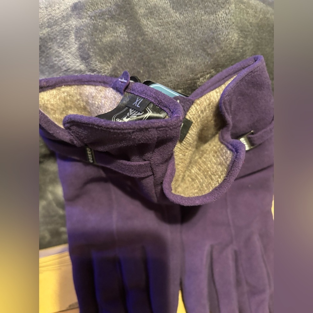 Purple Suede Ladies Gloves-XL - Picture 4 of 7